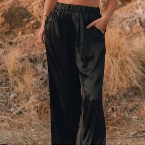 Daily Drills Black Satin Pants